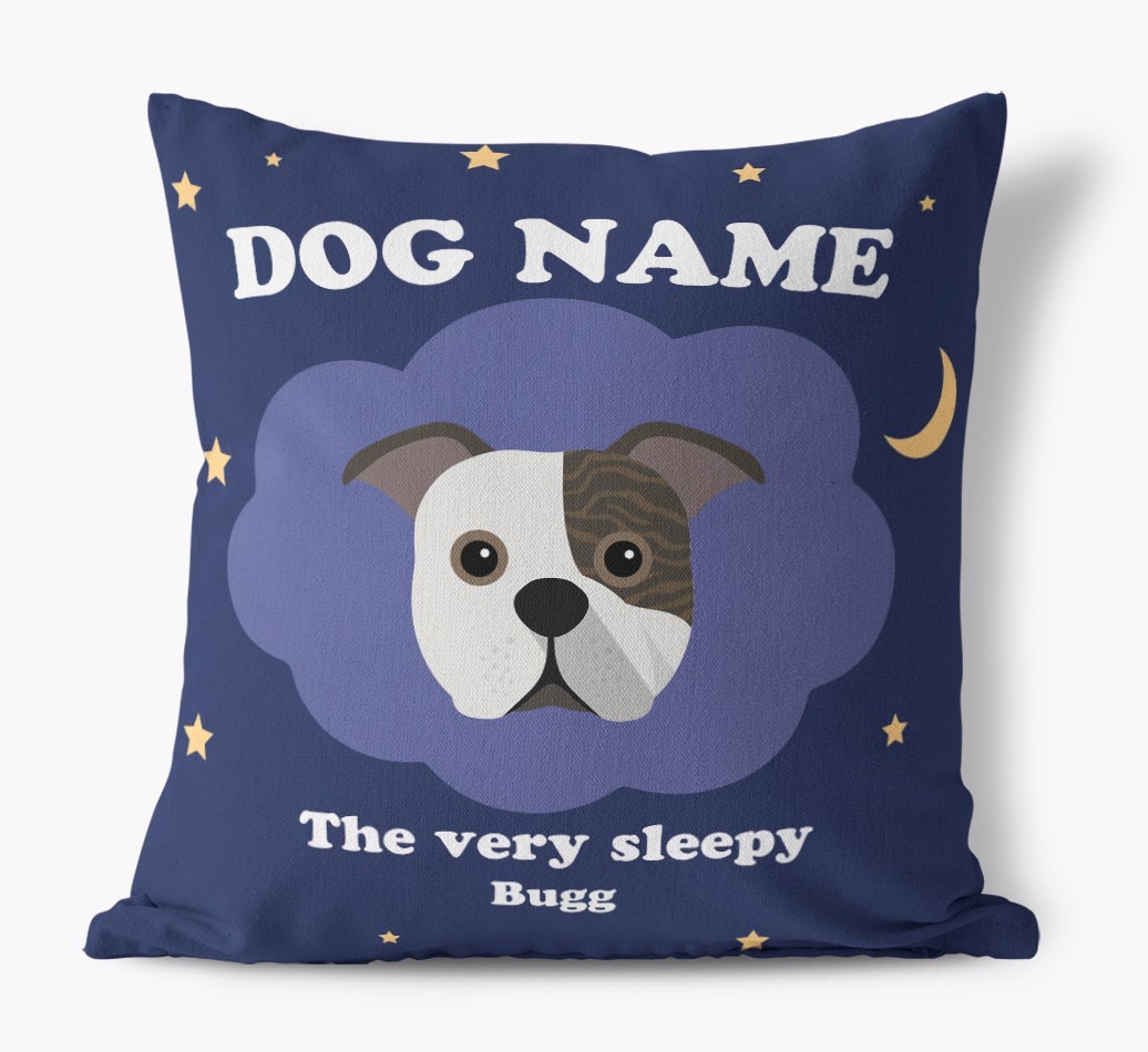 Very Sleepy: Personalised {breedFullName} Canvas Cushion