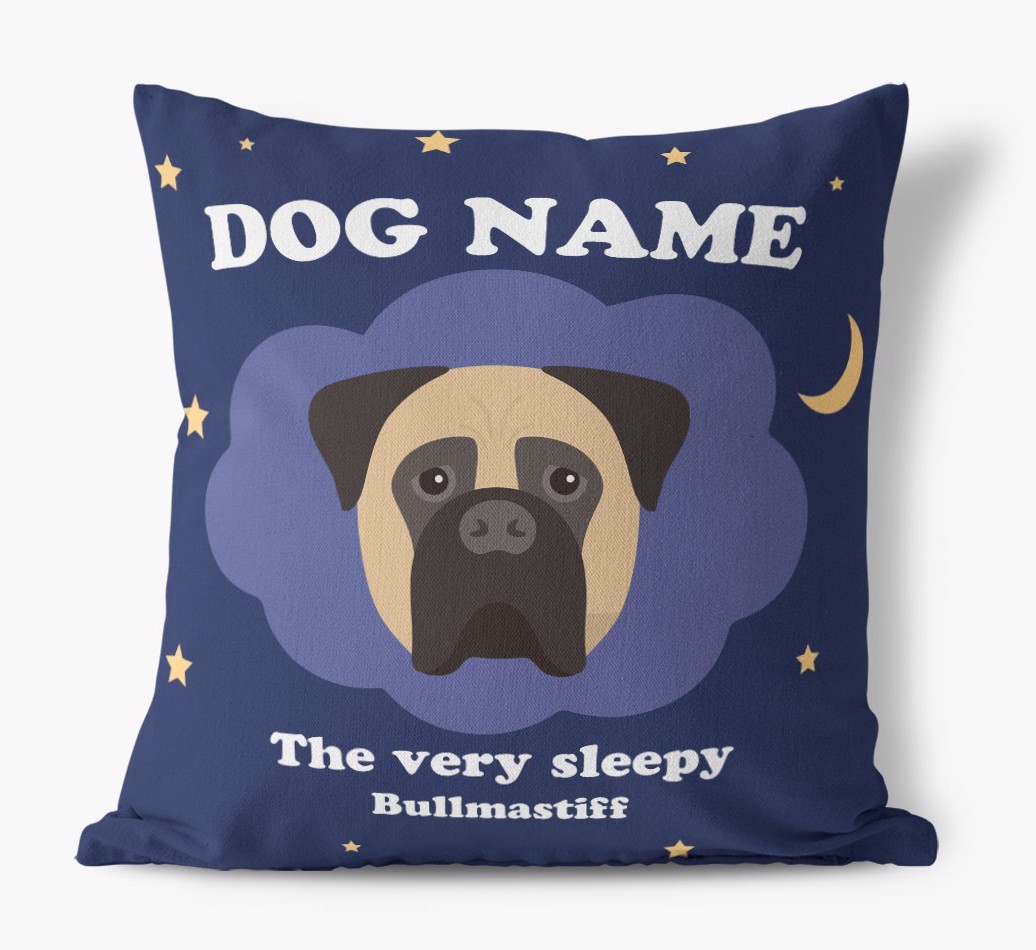 Very Sleepy: Personalised {breedFullName} Canvas Cushion