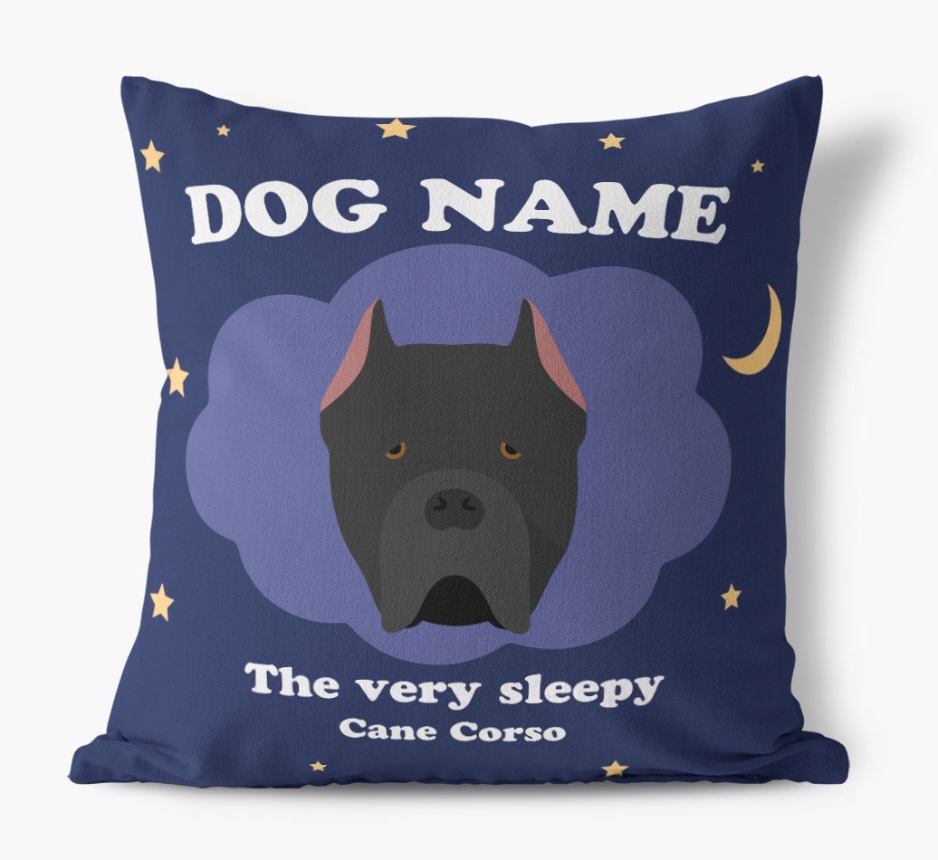 Very Sleepy: Personalised {breedFullName} Canvas Cushion