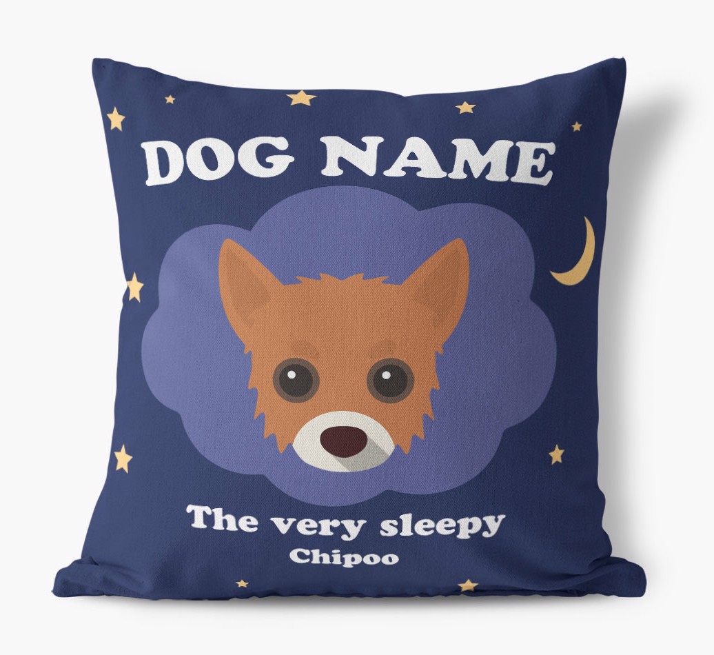 Very Sleepy: Personalised {breedFullName} Canvas Cushion