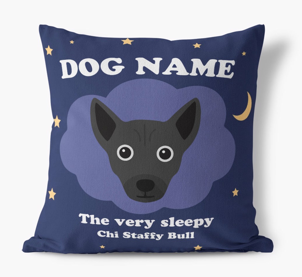 Very Sleepy: Personalised {breedFullName} Canvas Cushion