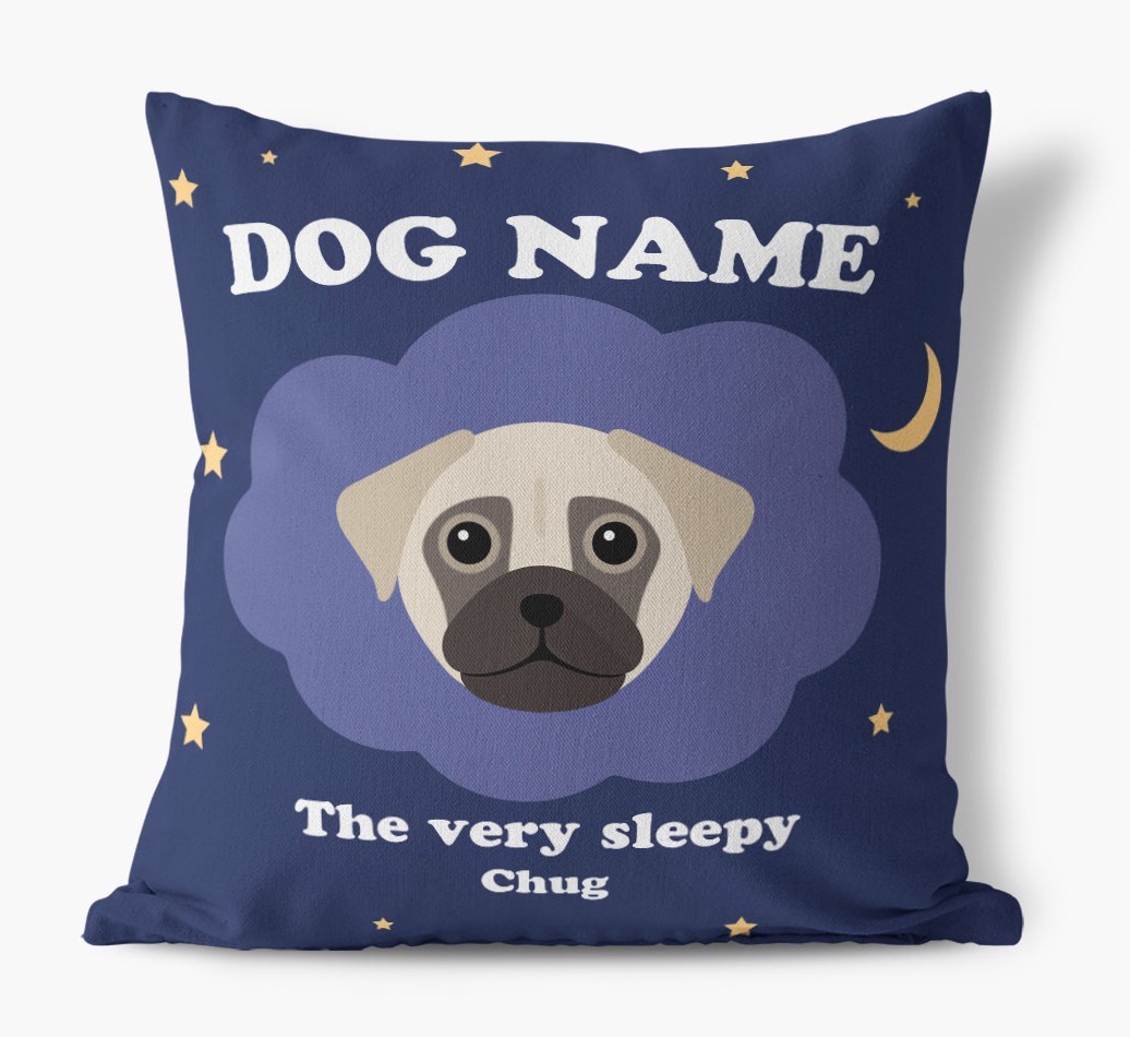 Very Sleepy: Personalised {breedFullName} Canvas Cushion