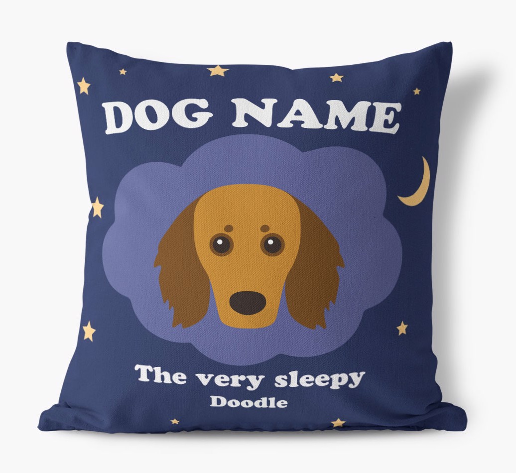 Very Sleepy: Personalised {breedFullName} Canvas Cushion