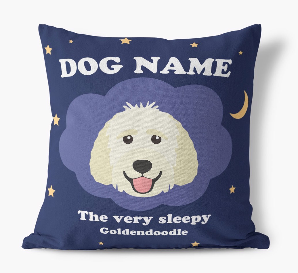Very Sleepy: Personalised {breedFullName} Canvas Cushion