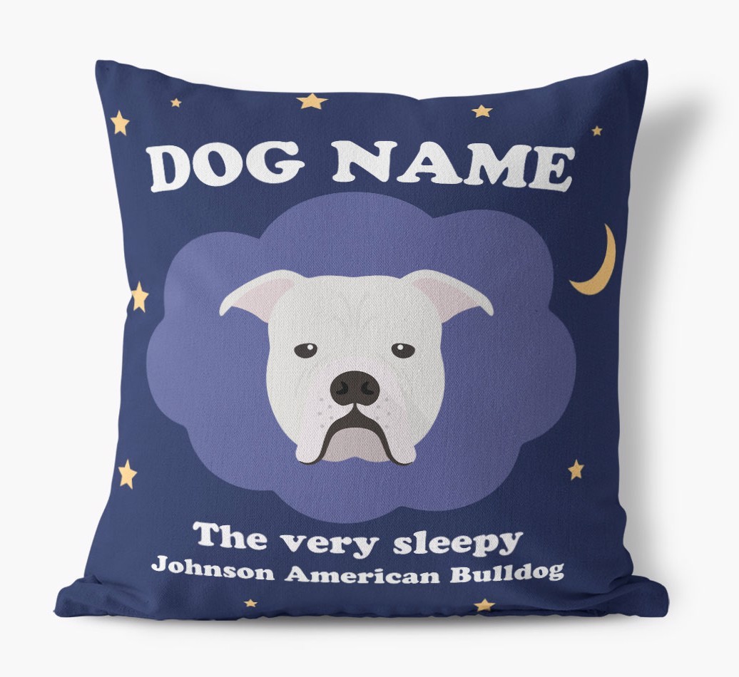 Very Sleepy: Personalised {breedFullName} Canvas Cushion