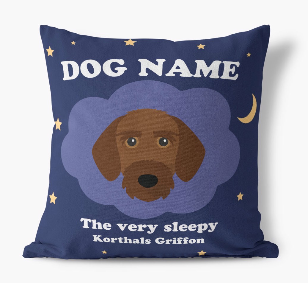 Very Sleepy: Personalised {breedFullName} Canvas Cushion