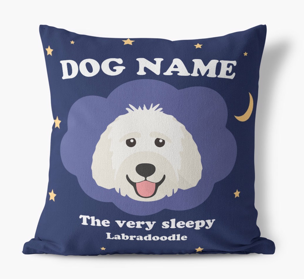 Very Sleepy: Personalised {breedFullName} Canvas Cushion