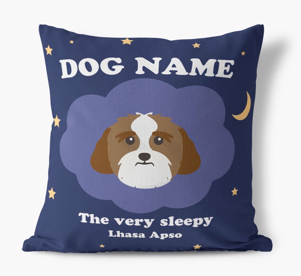 Very Sleepy: Personalised {breedFullName} Canvas Cushion