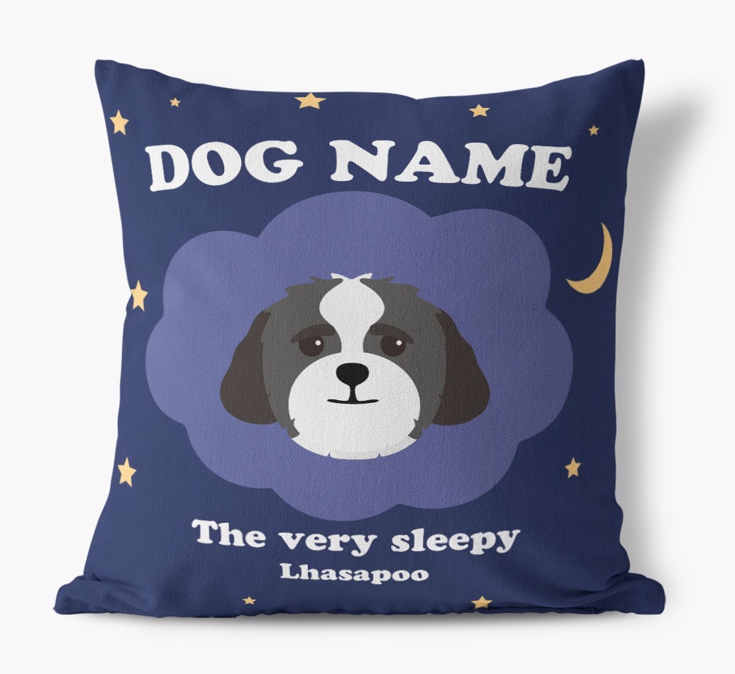 Very Sleepy: Personalised {breedFullName} Canvas Cushion