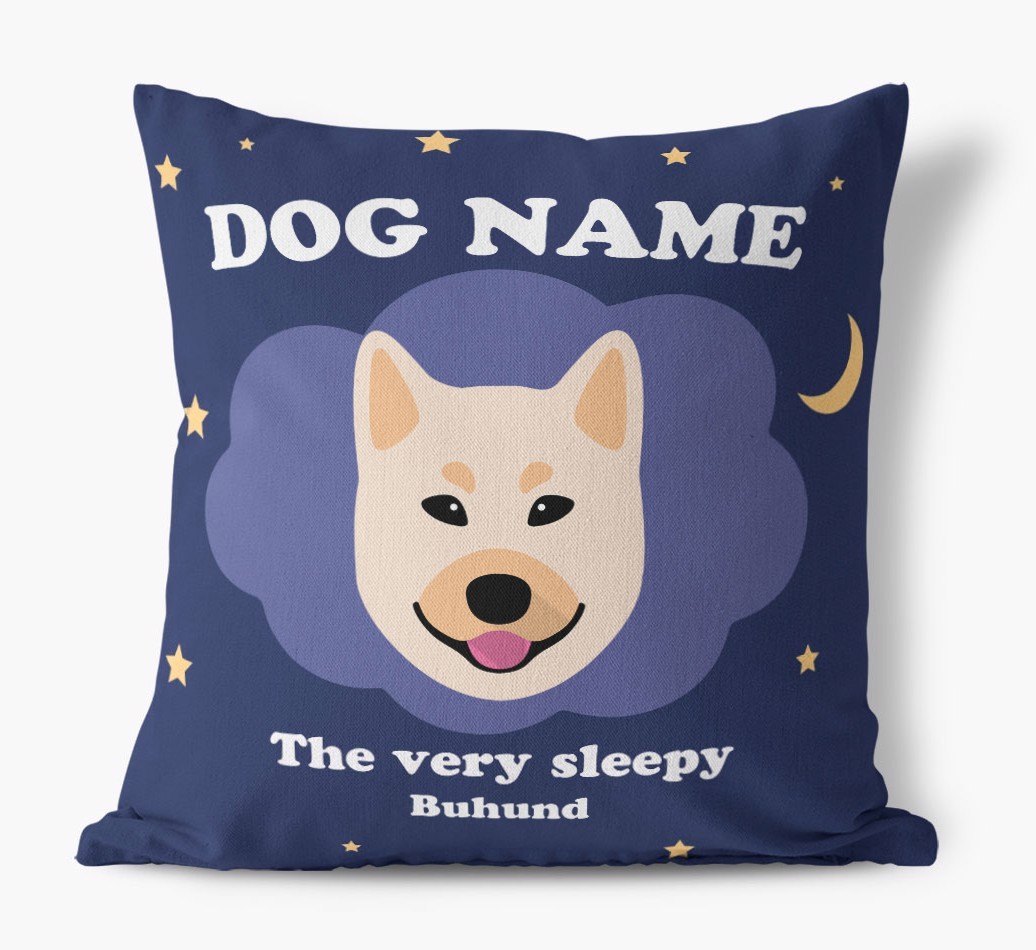 Very Sleepy: Personalised {breedFullName} Canvas Cushion
