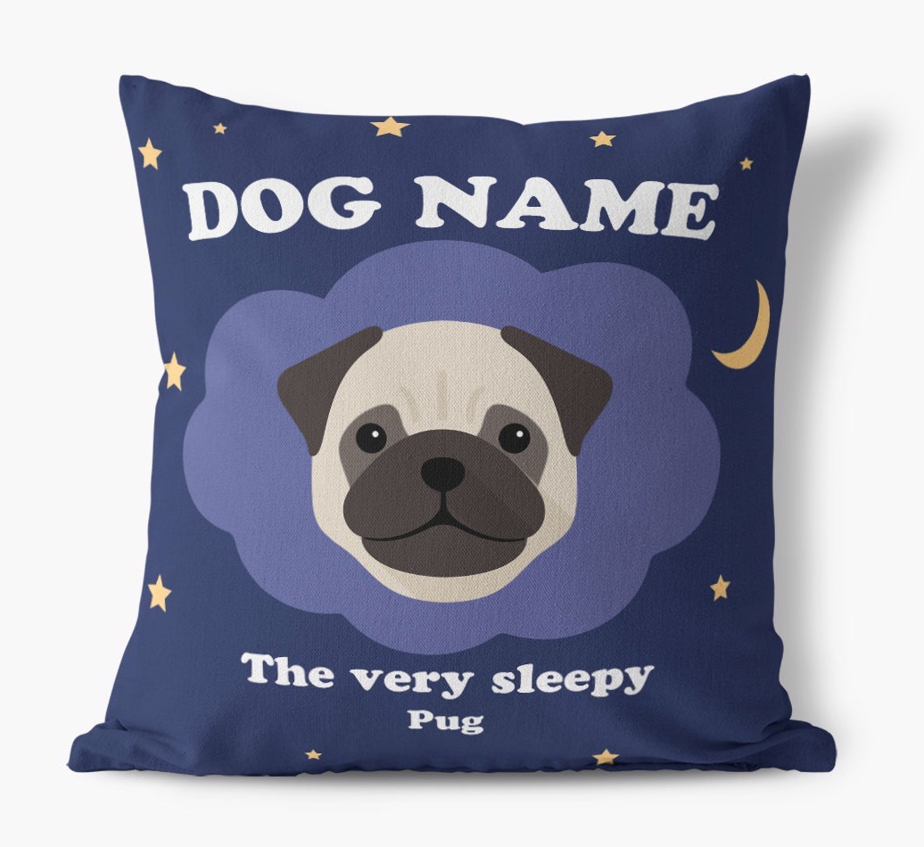 Very Sleepy: Personalised {breedFullName} Canvas Cushion