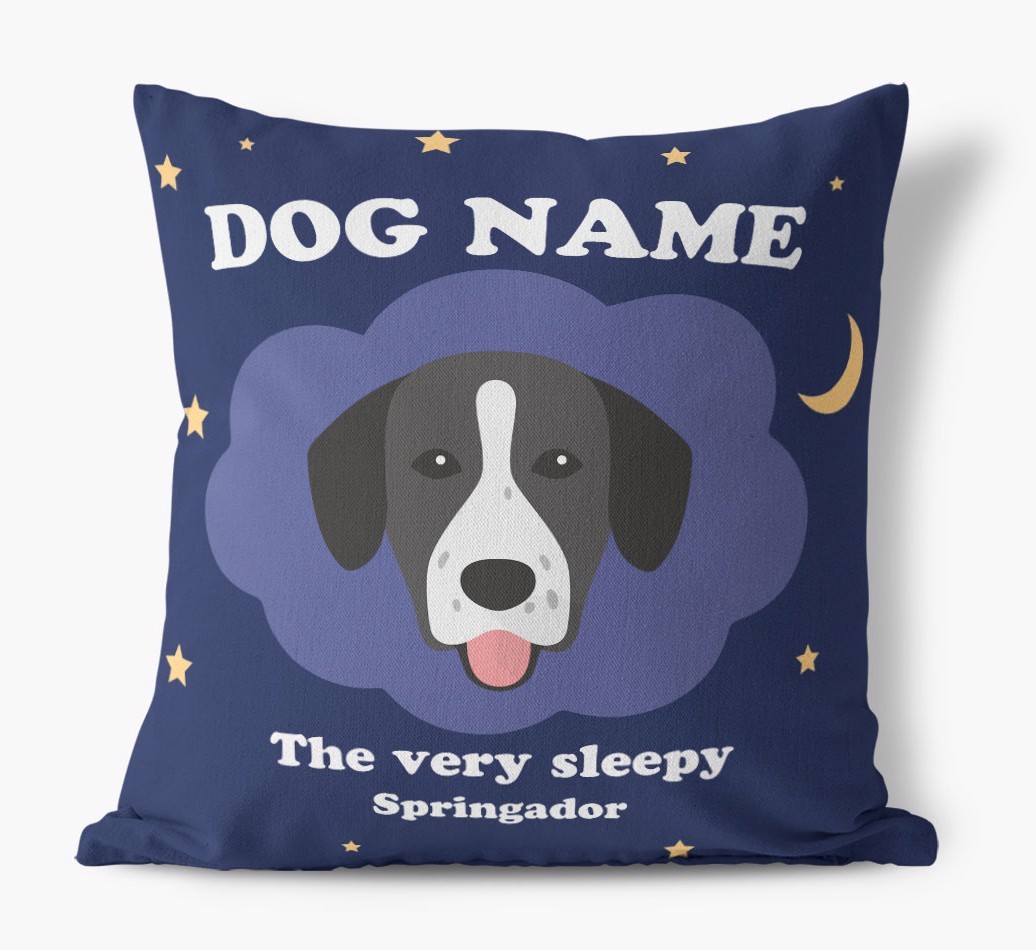 Very Sleepy: Personalised {breedFullName} Canvas Cushion