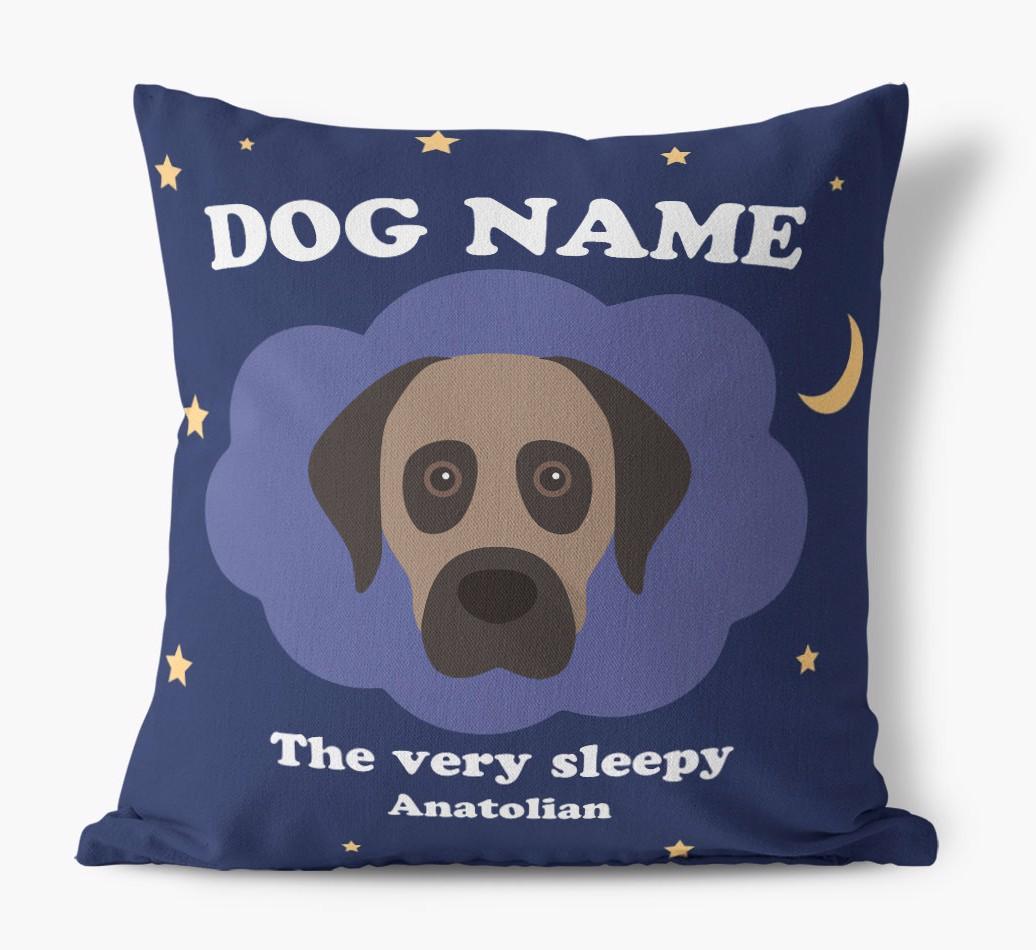 Very Sleepy: Personalized {breedFullName} Canvas Pillow