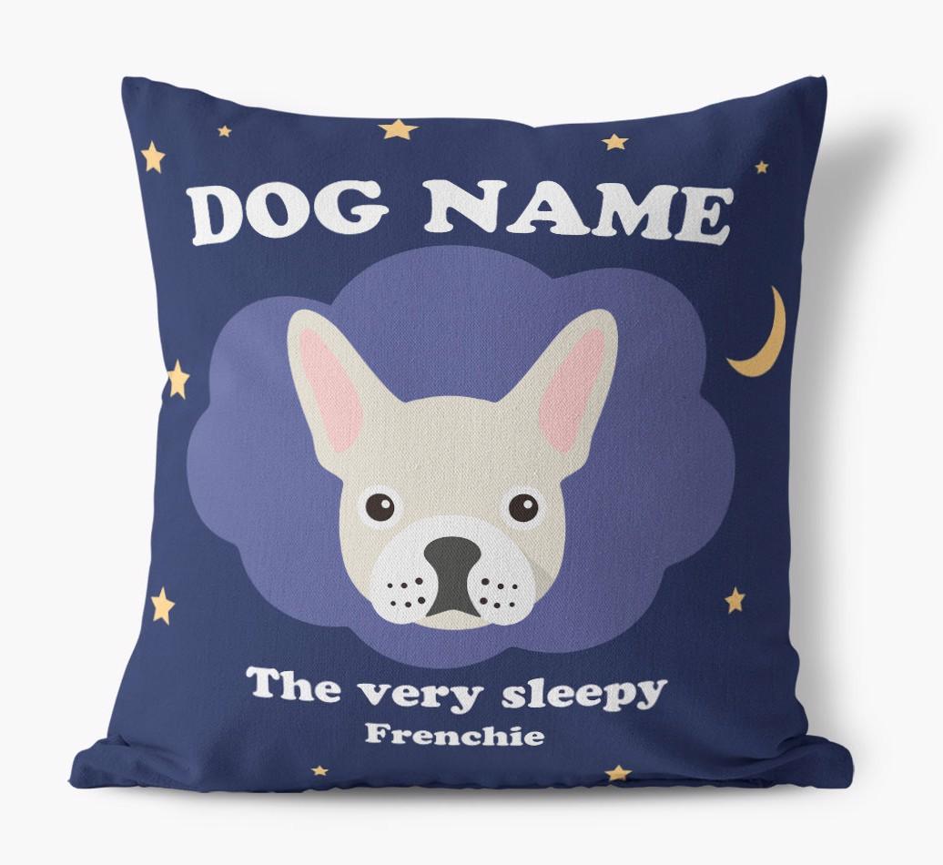 Very Sleepy: Personalised {breedFullName} Canvas Cushion
