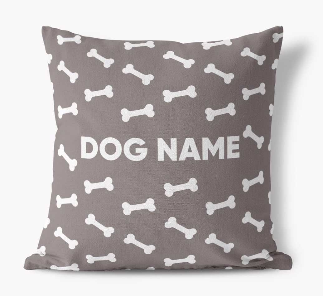 Bone Pattern: Personalised {breedFullName} Canvas Cushion
