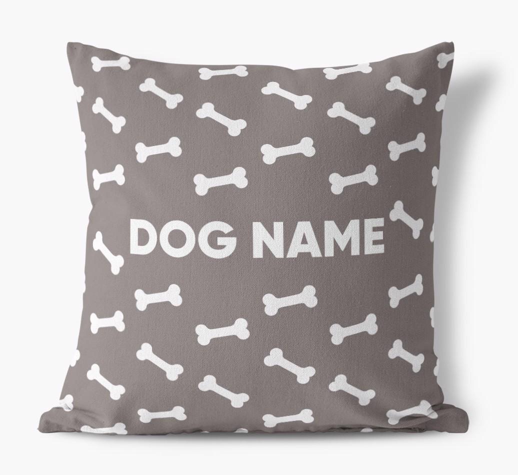 Bone Pattern: Personalised {breedFullName} Canvas Cushion