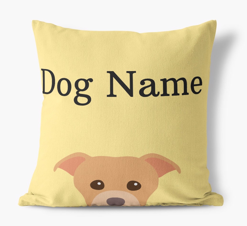 {dogsName}'s Icon & Name: Personalised {breedFullName} Canvas Cushion