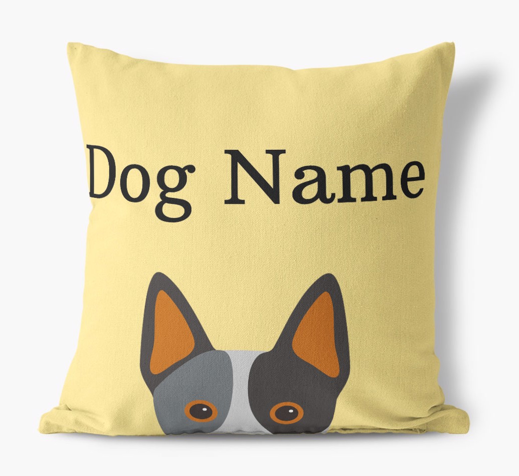 {dogsName}'s Icon & Name: Personalised {breedFullName} Canvas Cushion