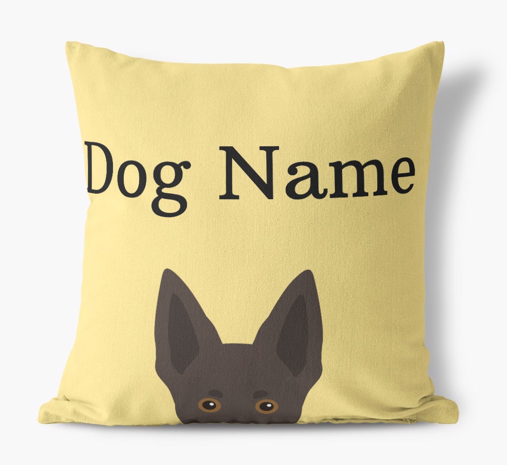 {dogsName}'s Icon & Name: Personalised {breedFullName} Canvas Cushion
