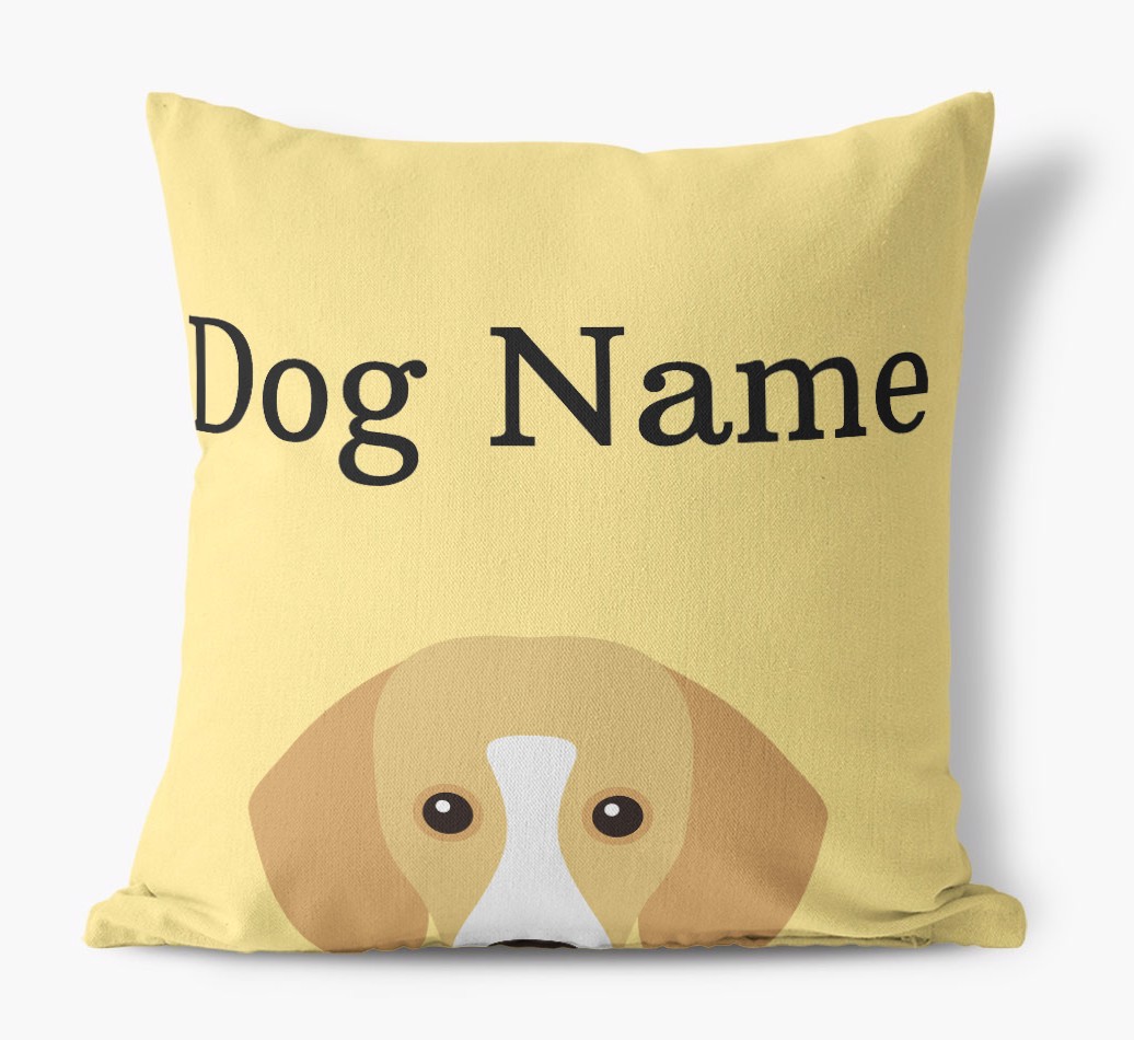 {dogsName}'s Icon & Name: Personalised {breedFullName} Canvas Cushion