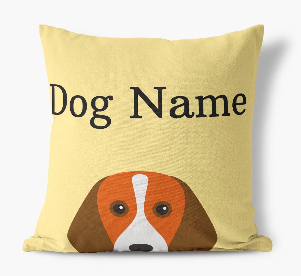 {dogsName}'s Icon & Name: Personalised {breedFullName} Canvas Cushion