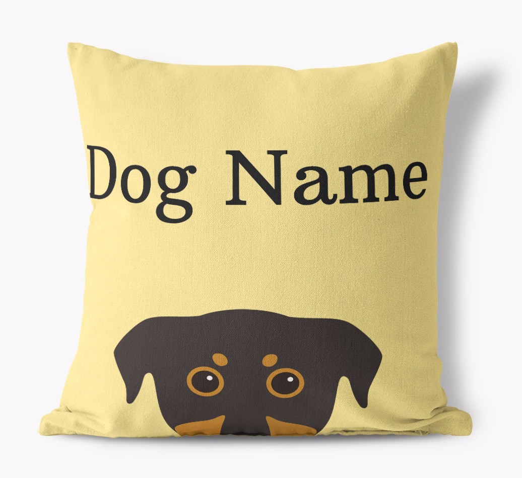 {dogsName}'s Icon & Name: Personalised {breedFullName} Canvas Cushion