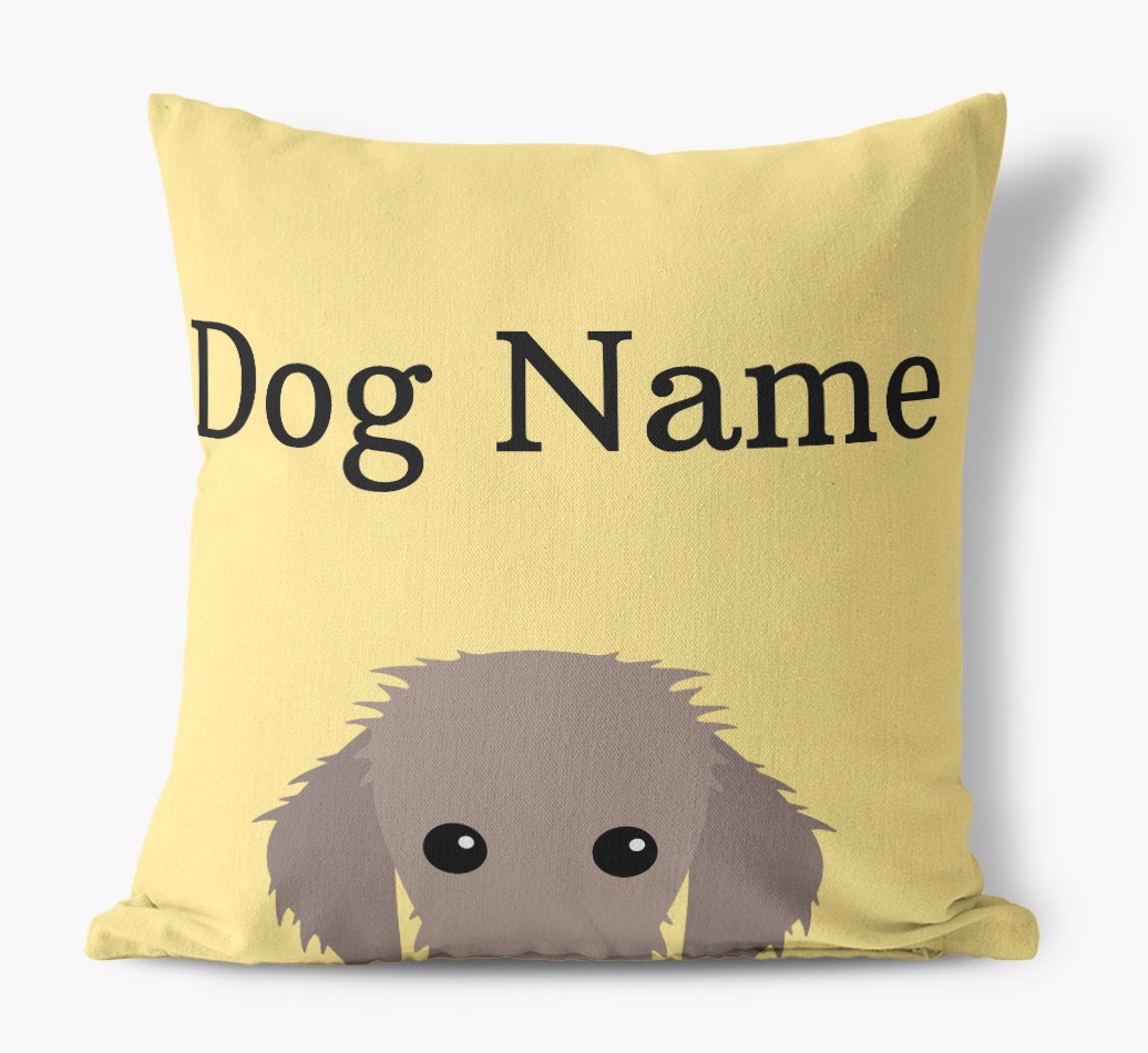 {dogsName}'s Icon & Name: Personalised {breedFullName} Canvas Cushion