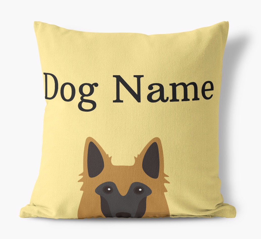 {dogsName}'s Icon & Name: Personalised {breedFullName} Canvas Cushion
