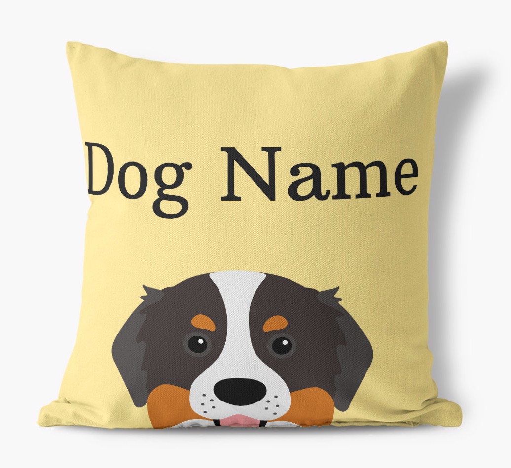 {dogsName}'s Icon & Name: Personalised {breedFullName} Canvas Cushion