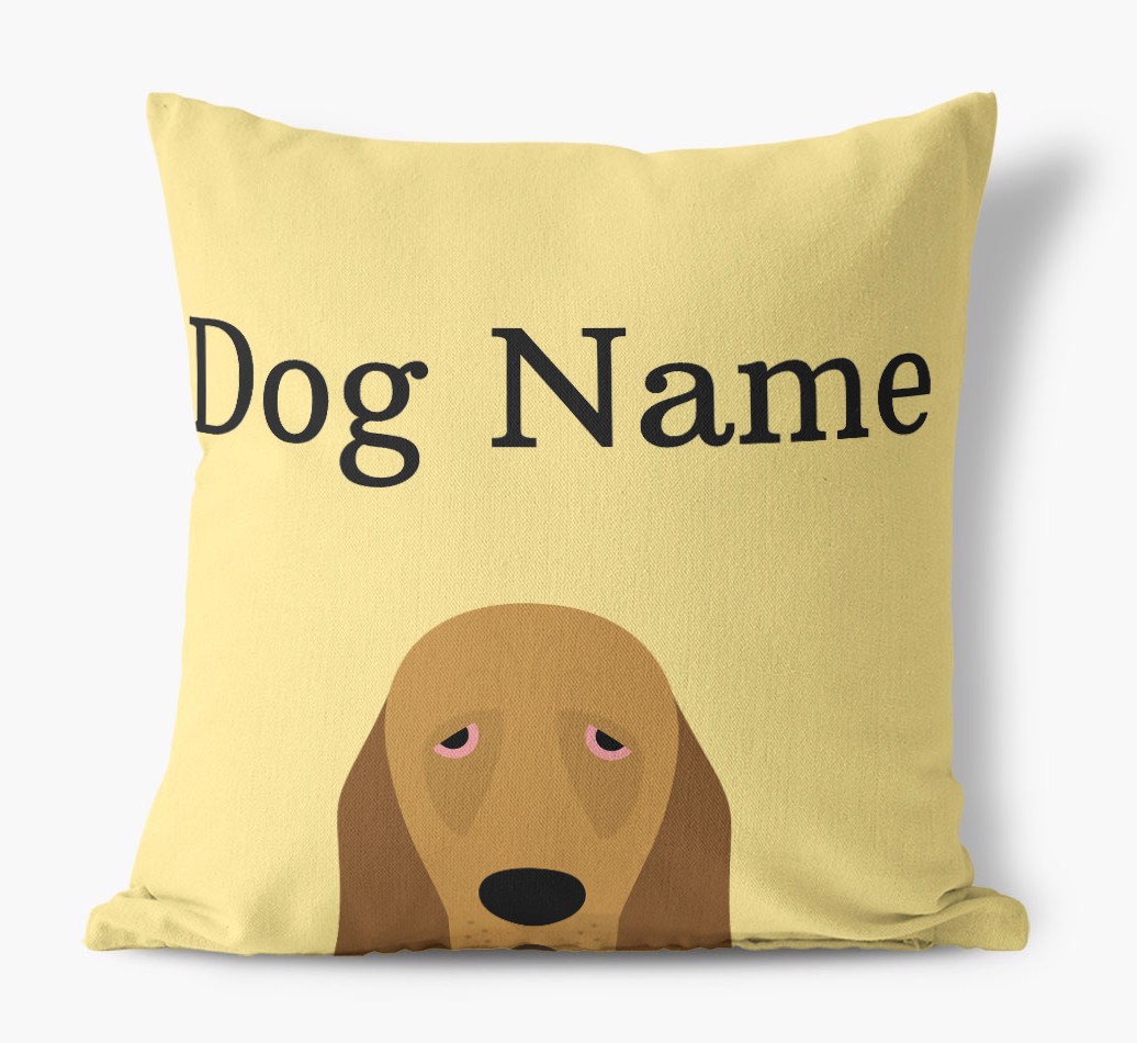 {dogsName}'s Icon & Name: Personalized {breedFullName} Canvas Pillow
