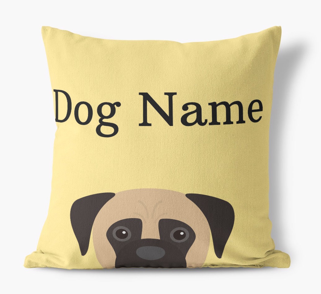 {dogsName}'s Icon & Name: Personalised {breedFullName} Canvas Cushion