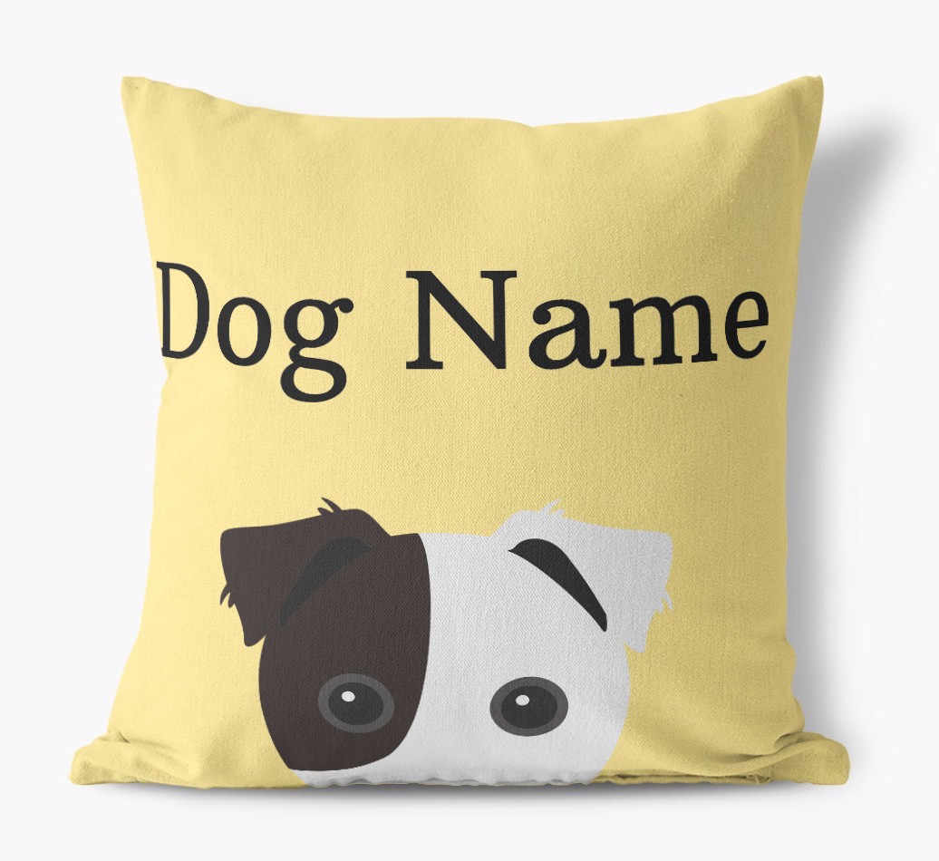 {dogsName}'s Icon & Name: Personalised {breedFullName} Canvas Cushion
