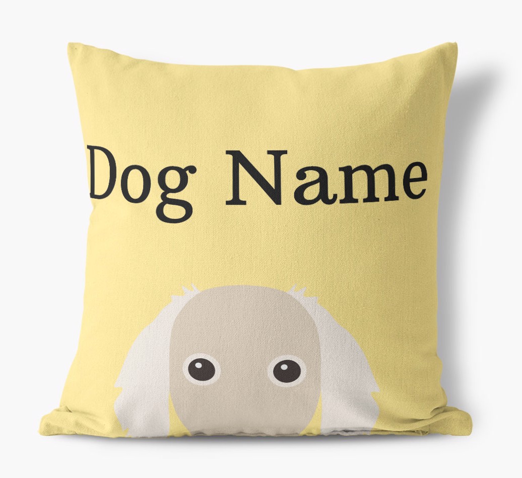 {dogsName}'s Icon & Name: Personalised {breedFullName} Canvas Cushion
