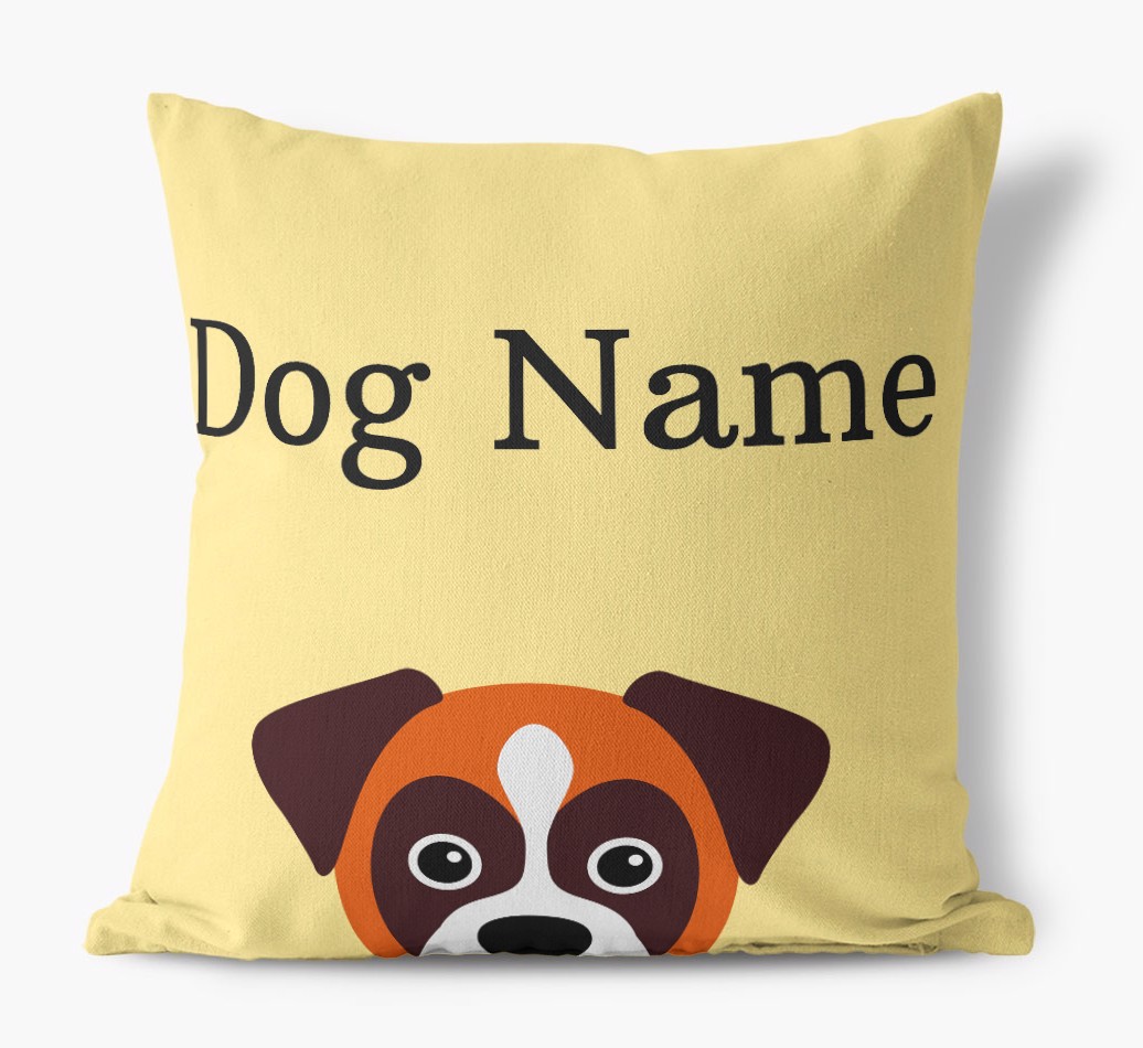 {dogsName}'s Icon & Name: Personalised {breedFullName} Canvas Cushion