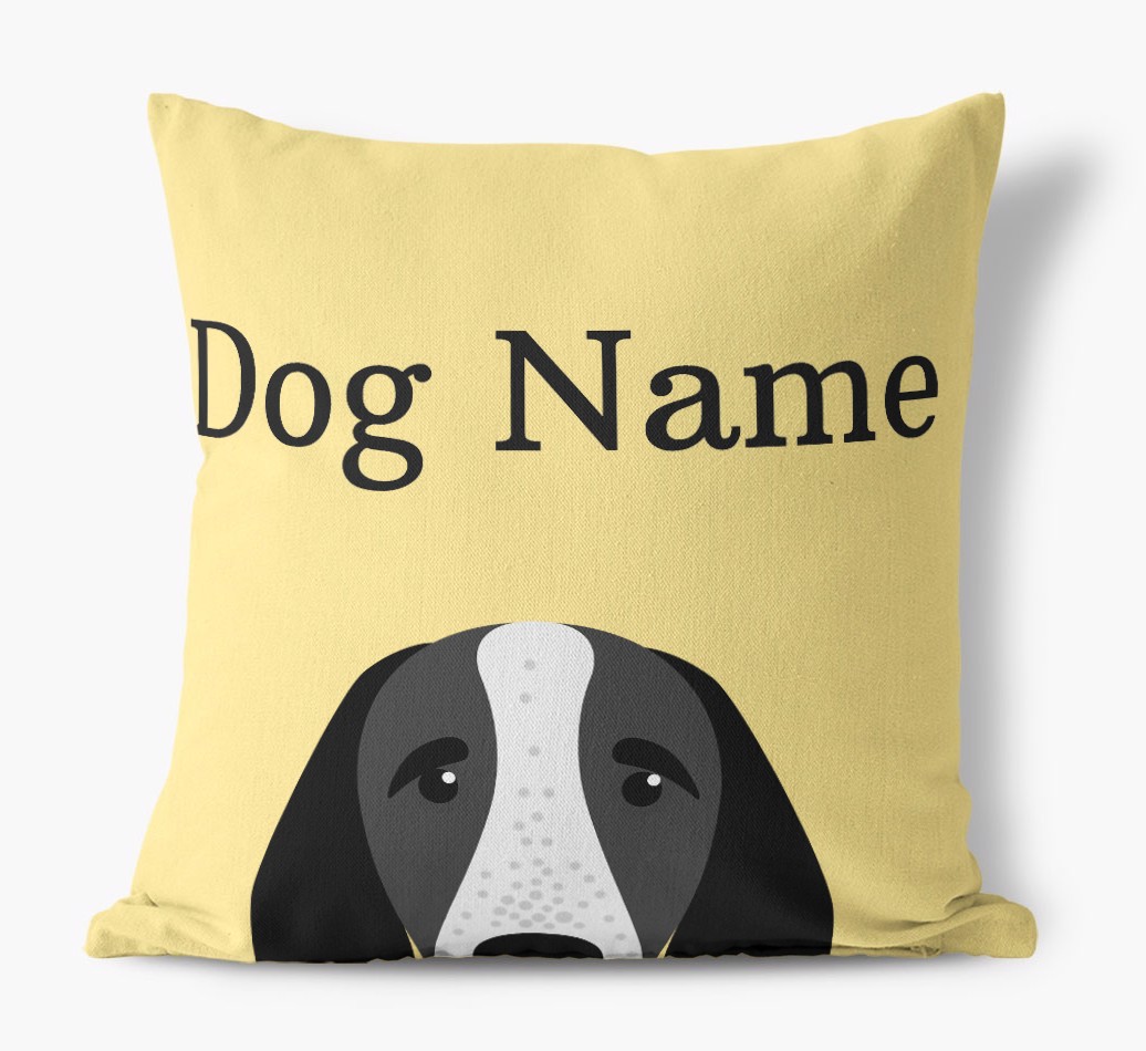 {dogsName}'s Icon & Name: Personalised {breedFullName} Canvas Cushion