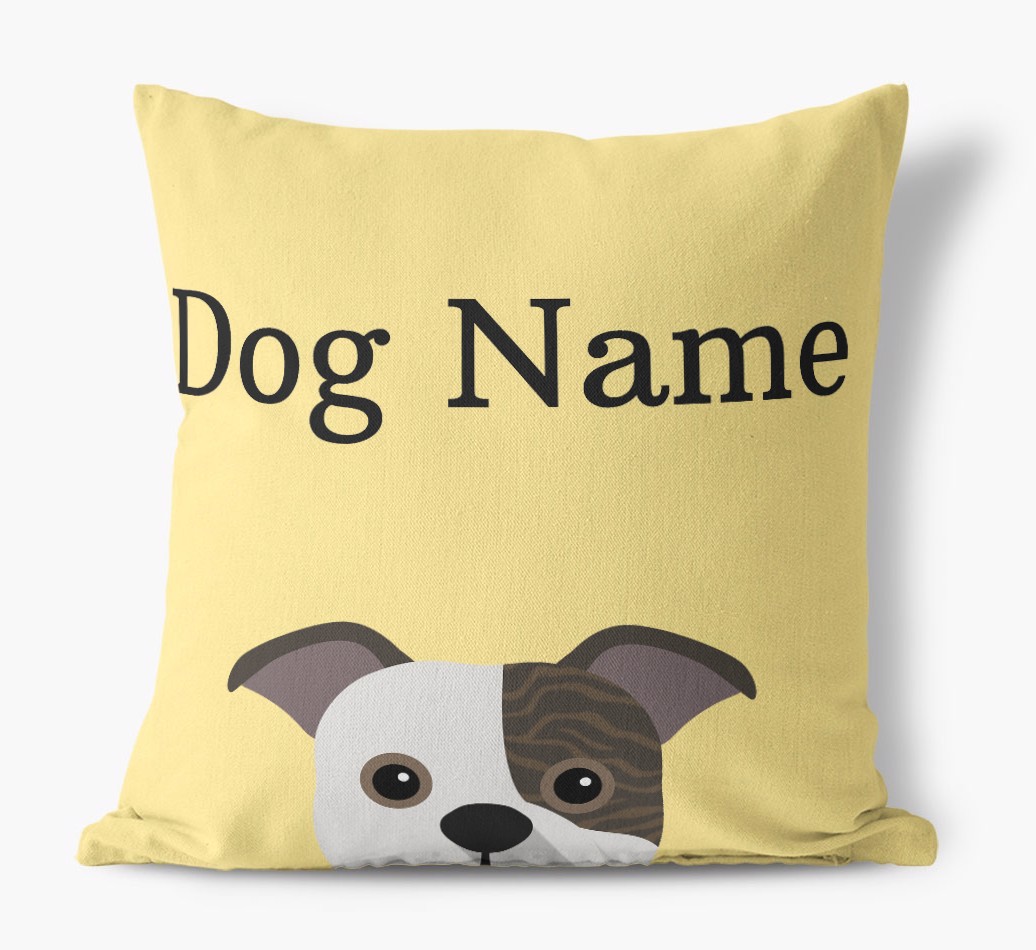 {dogsName}'s Icon & Name: Personalised {breedFullName} Canvas Cushion