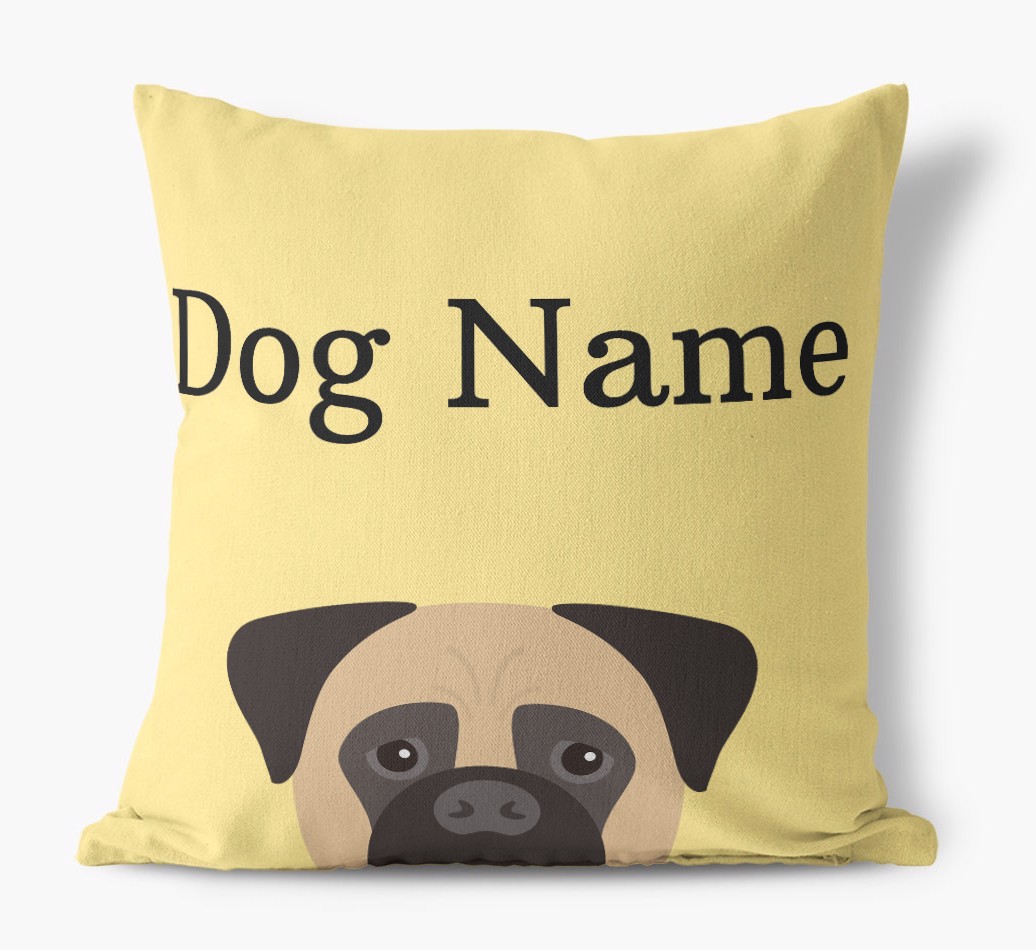 {dogsName}'s Icon & Name: Personalised {breedFullName} Canvas Cushion