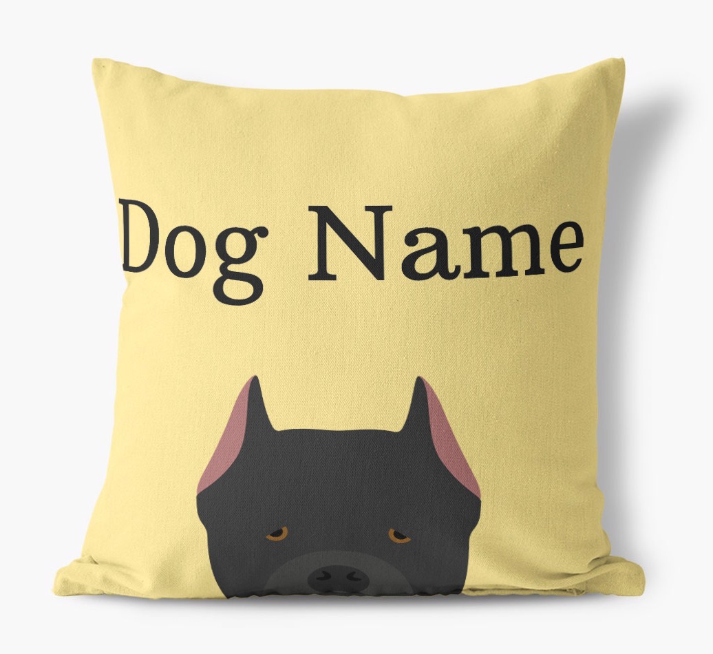 {dogsName}'s Icon & Name: Personalised {breedFullName} Canvas Cushion