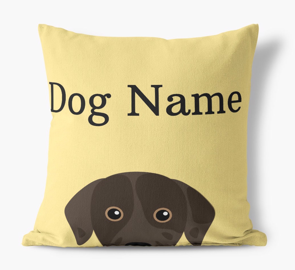 {dogsName}'s Icon & Name: Personalized {breedFullName} Canvas Pillow