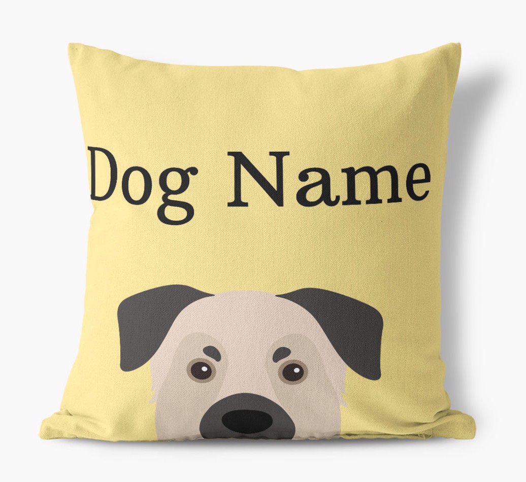{dogsName}'s Icon & Name: Personalised {breedFullName} Canvas Cushion