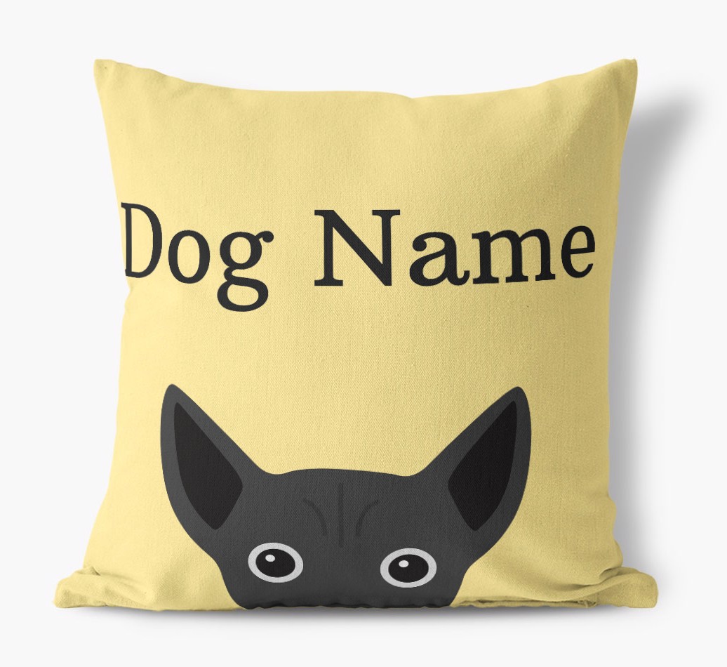 {dogsName}'s Icon & Name: Personalised {breedFullName} Canvas Cushion
