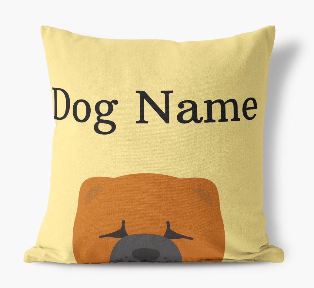 {dogsName}'s Icon & Name: Personalised {breedFullName} Canvas Cushion