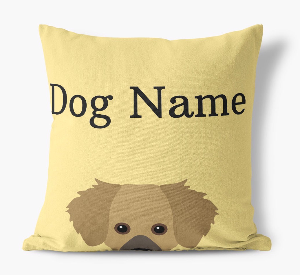{dogsName}'s Icon & Name: Personalised {breedFullName} Canvas Cushion