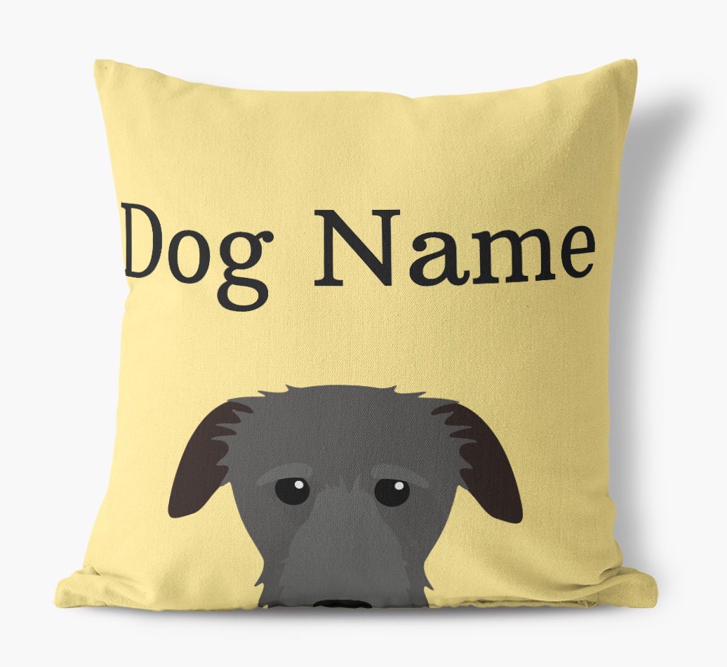 {dogsName}'s Icon & Name: Personalised {breedFullName} Canvas Cushion