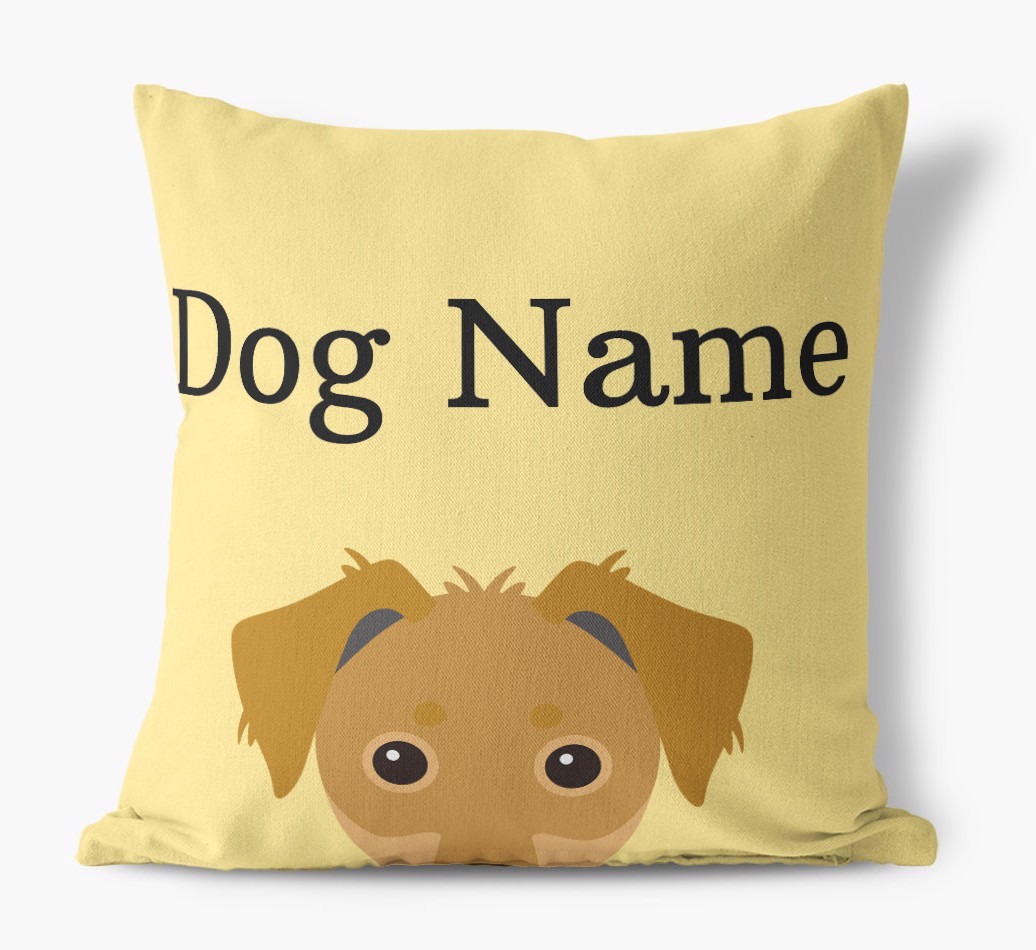 {dogsName}'s Icon & Name: Personalised {breedFullName} Canvas Cushion
