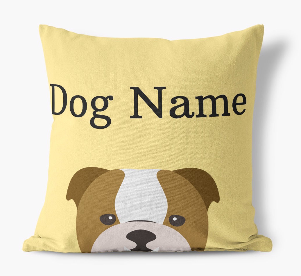 {dogsName}'s Icon & Name: Personalised {breedFullName} Canvas Cushion