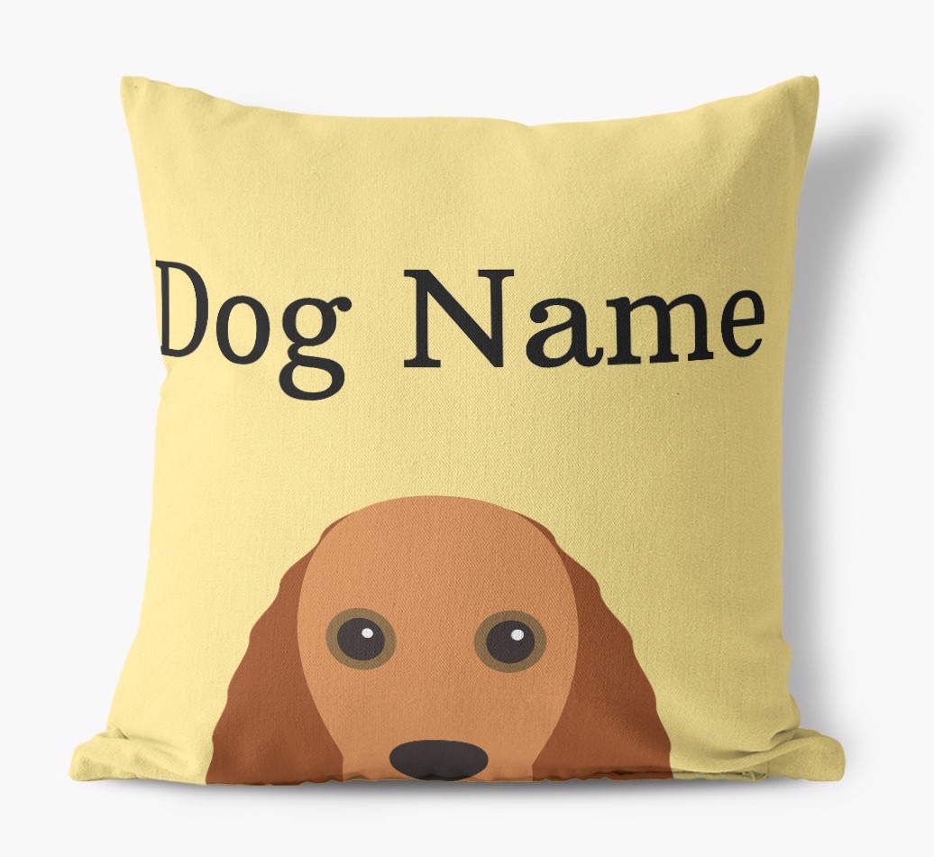 {dogsName}'s Icon & Name: Personalised {breedFullName} Canvas Cushion