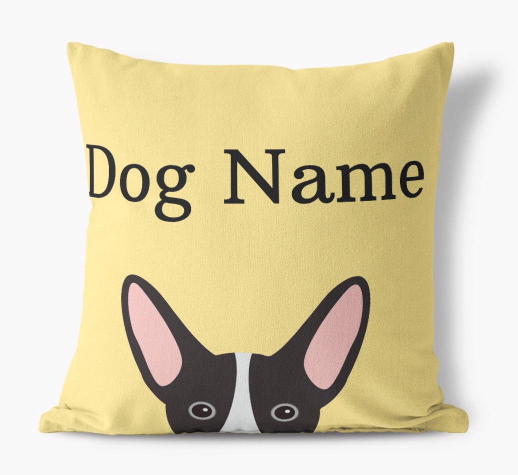 {dogsName}'s Icon & Name: Personalised {breedFullName} Canvas Cushion