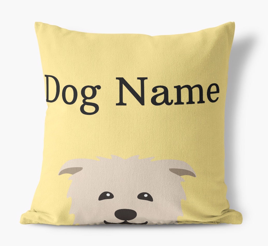 {dogsName}'s Icon & Name: Personalised {breedFullName} Canvas Cushion