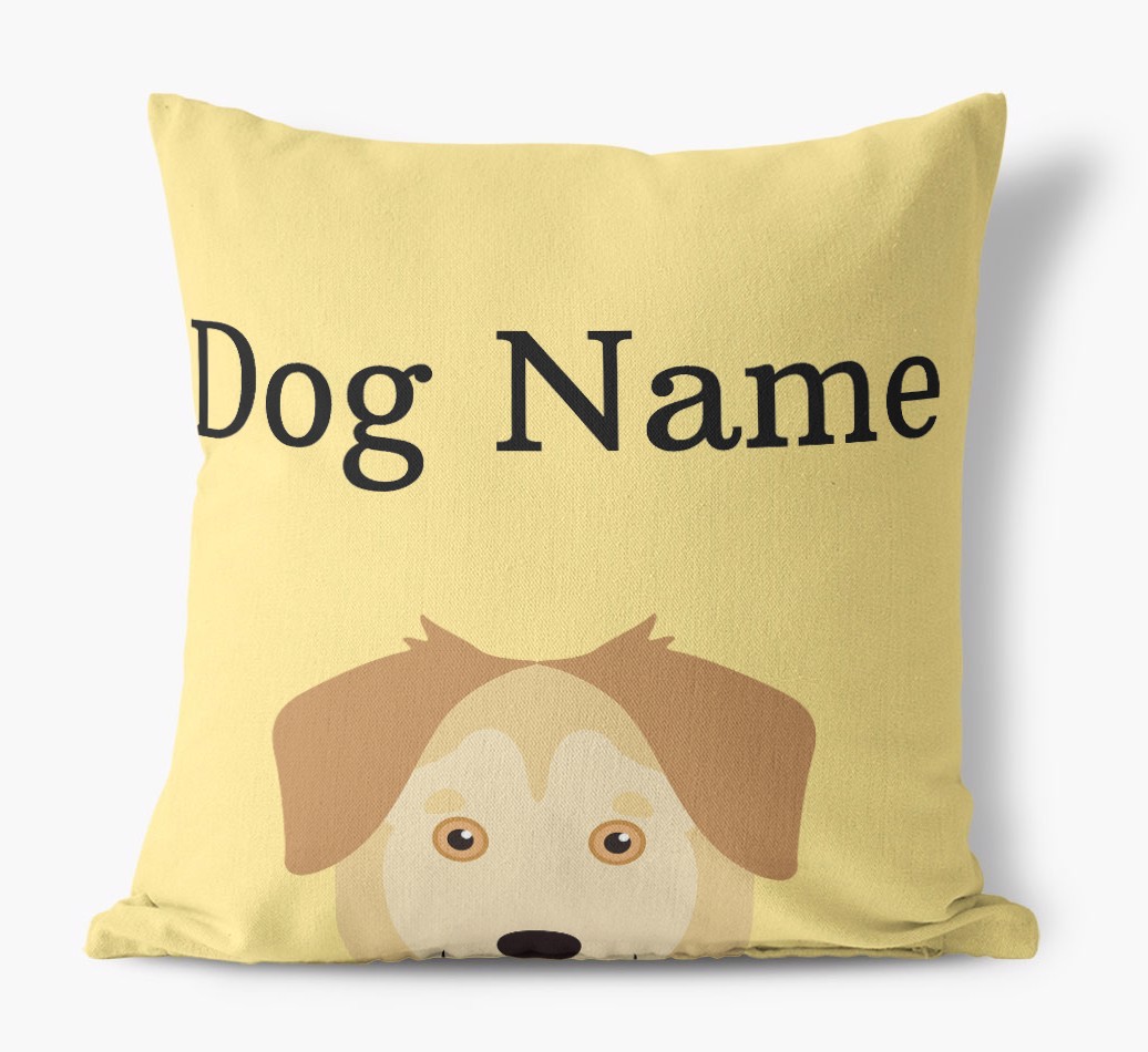 {dogsName}'s Icon & Name: Personalised {breedFullName} Canvas Cushion